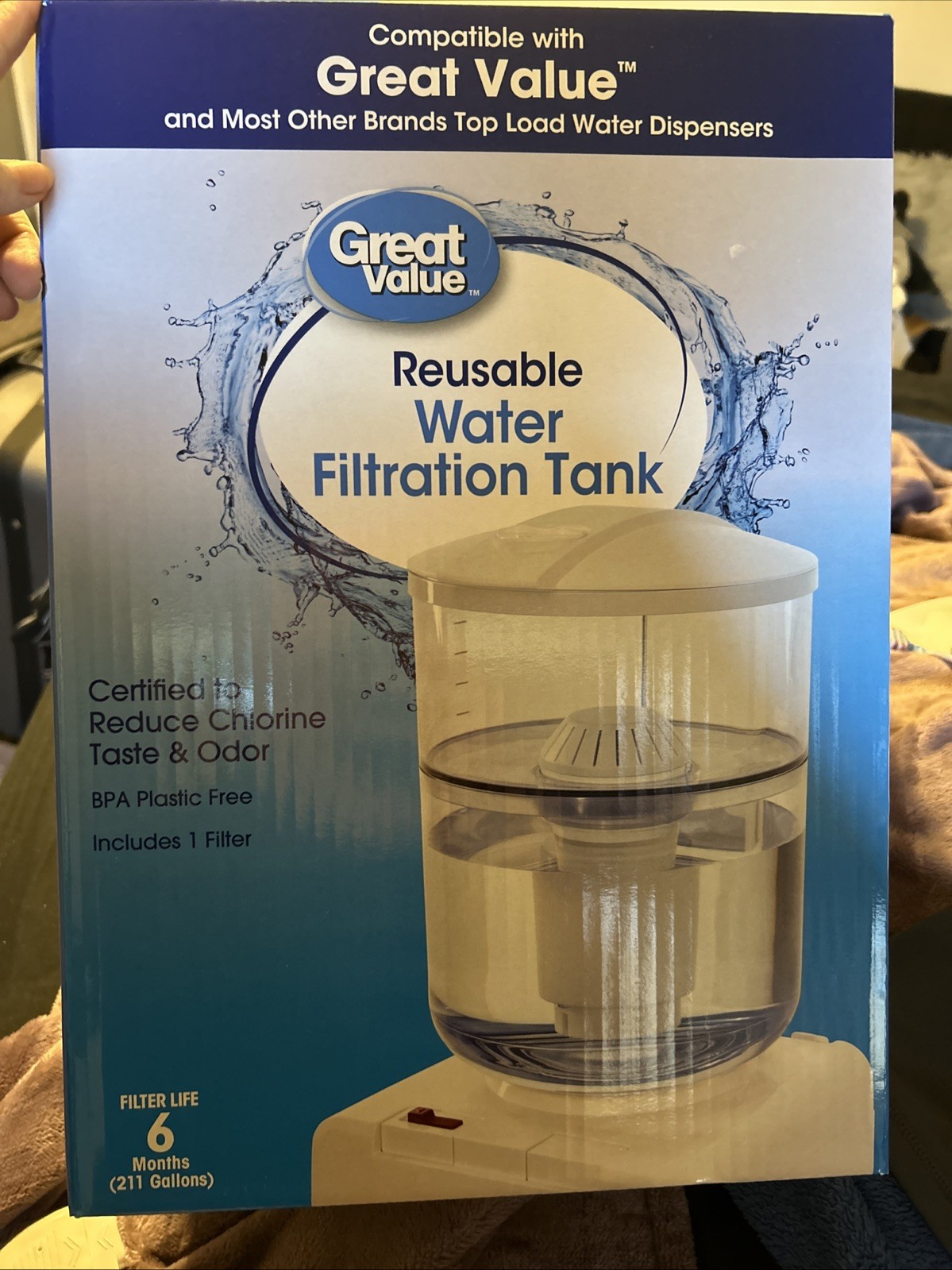 GV Reusable Water Filtration Tank for Top Load Water Dispenser fits most brands gallery
