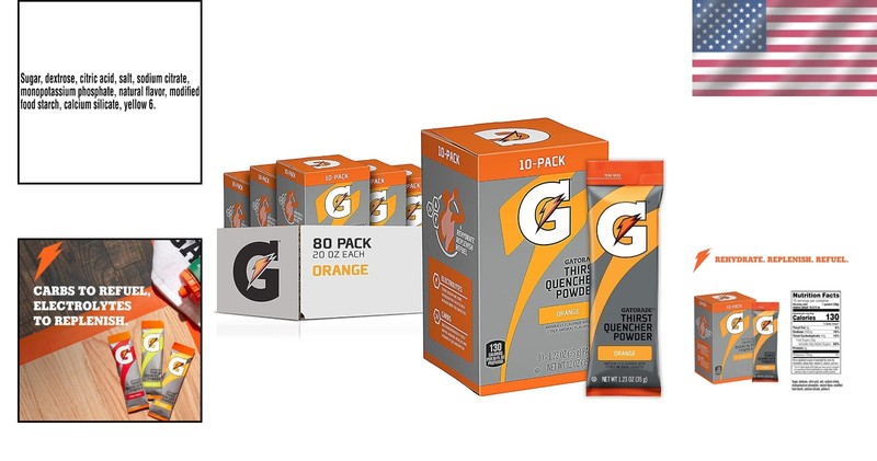 Elite Hydration Solution – 1.23oz Thirst Quencher Powder, 80 Orange Packets gallery