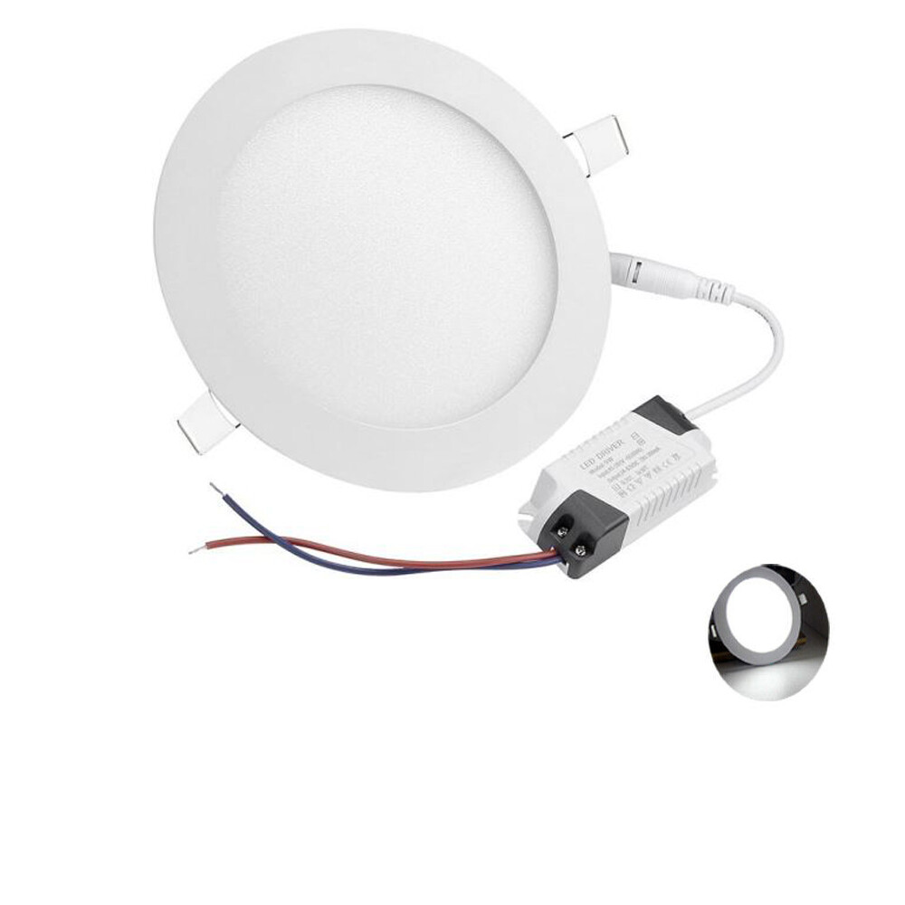 Recessed LED Ceiling Flat Lighting 6000-6500K Cool White 6 inch 12 Watt 10PCS gallery