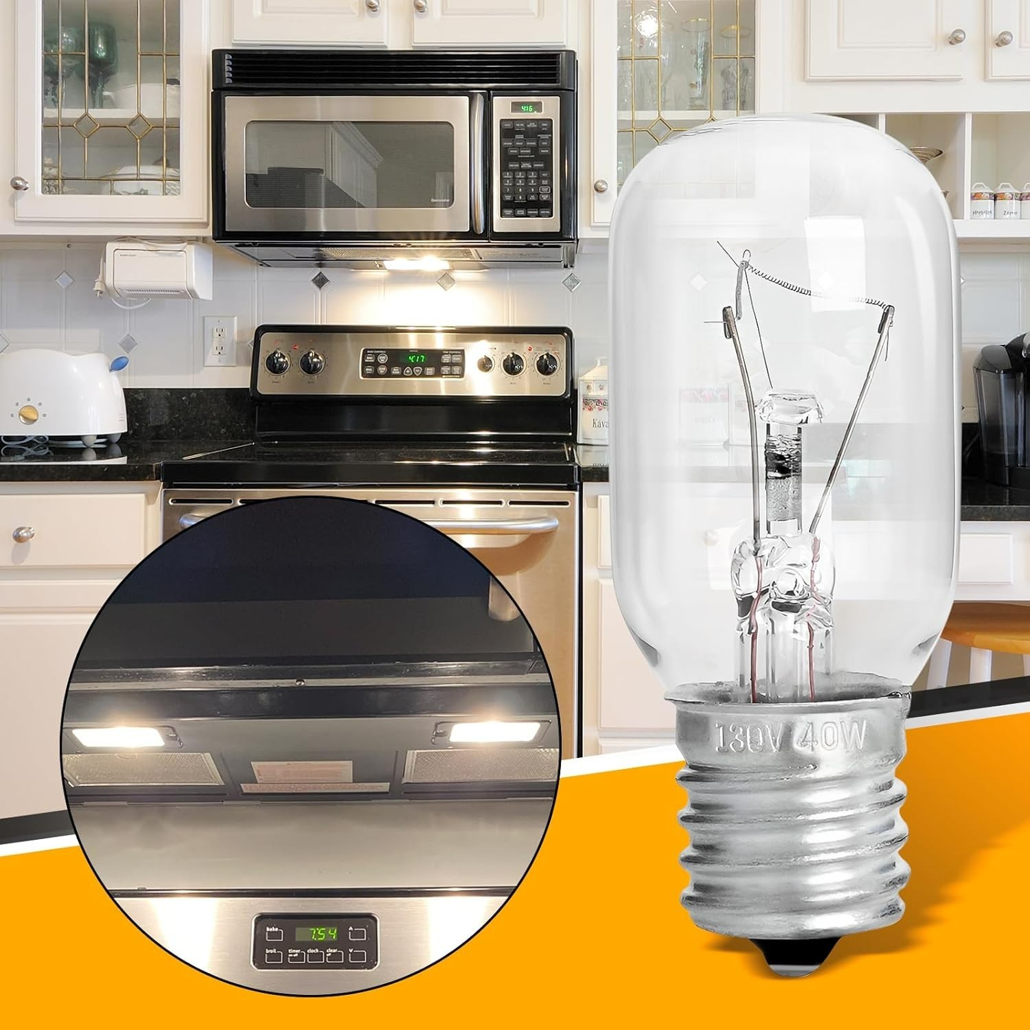 WB36X10003 Light Bulb 40w 130v Microwave Light Replacement for GE Hotpoint 12 pc gallery