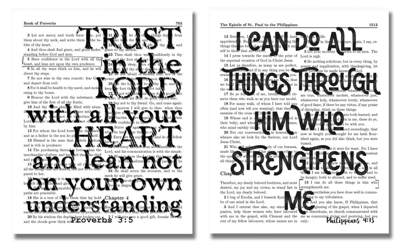 Bible Verses Wall Decor Art Prints - Set of 6 (8x10) Biblical Scripture Quotes gallery