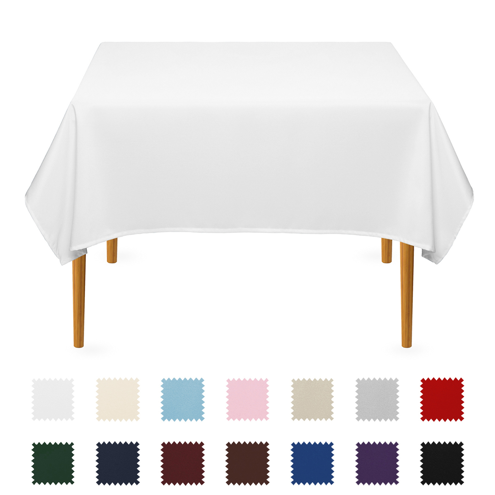 Square Wedding Banquet Polyester Fabric Tablecloth (Many Colors) gallery