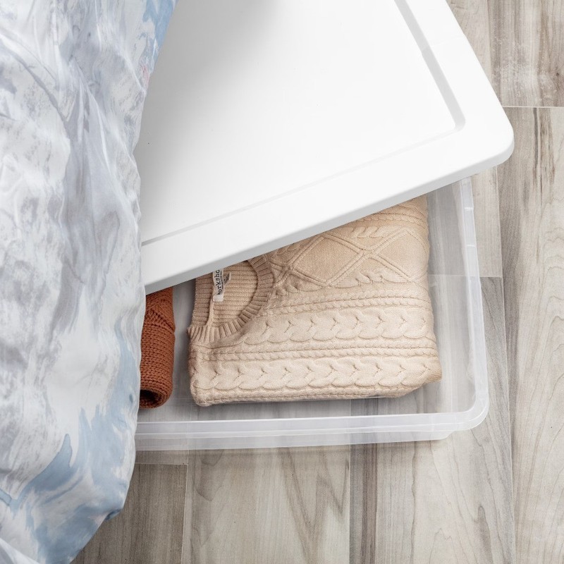 41 Quart Medium Storage Bin, Clear Plastic Underbed Storage Container gallery