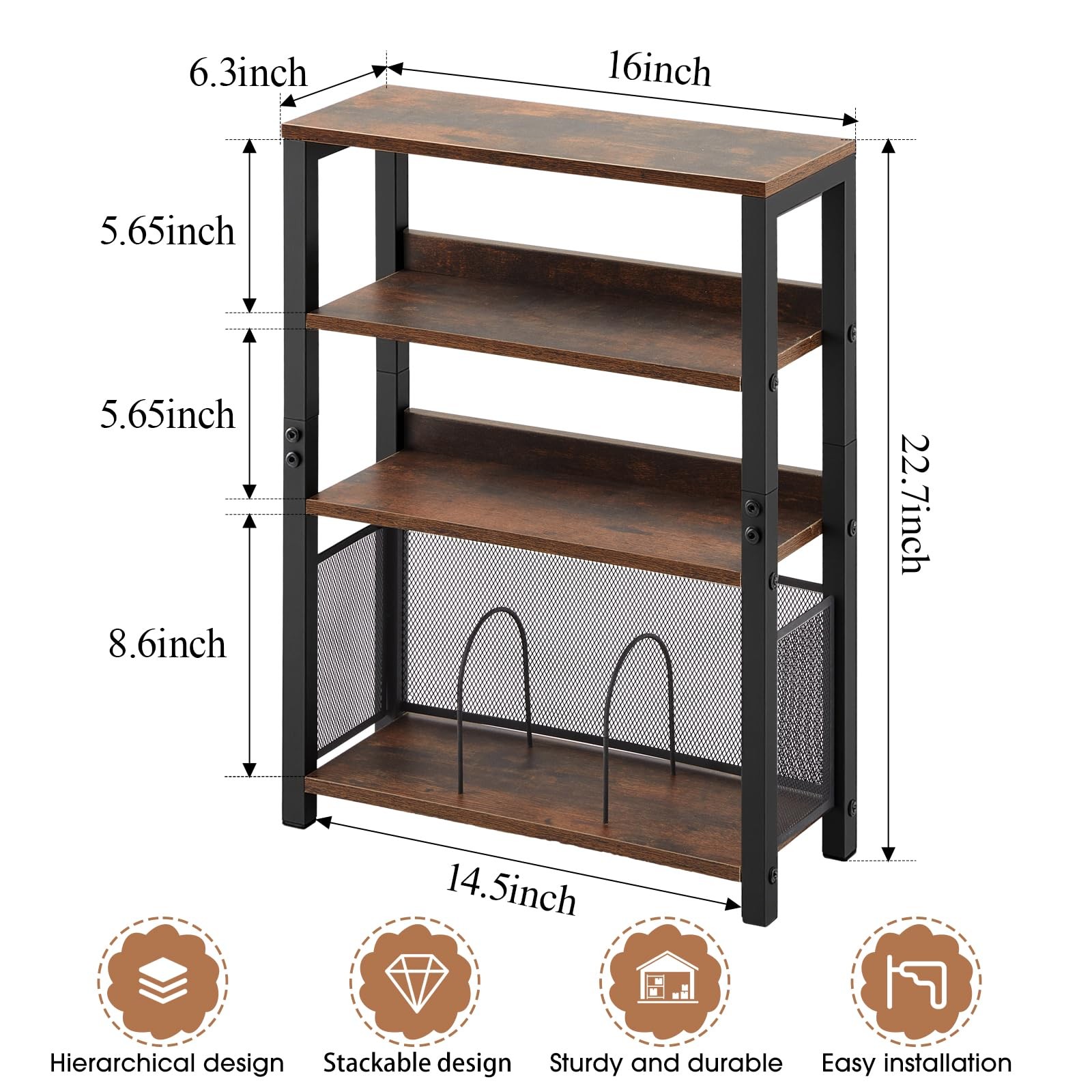 4-tier Small Wooden Cd Storage Shelf - Vertical Media Organizer for Cds, Dvds... gallery