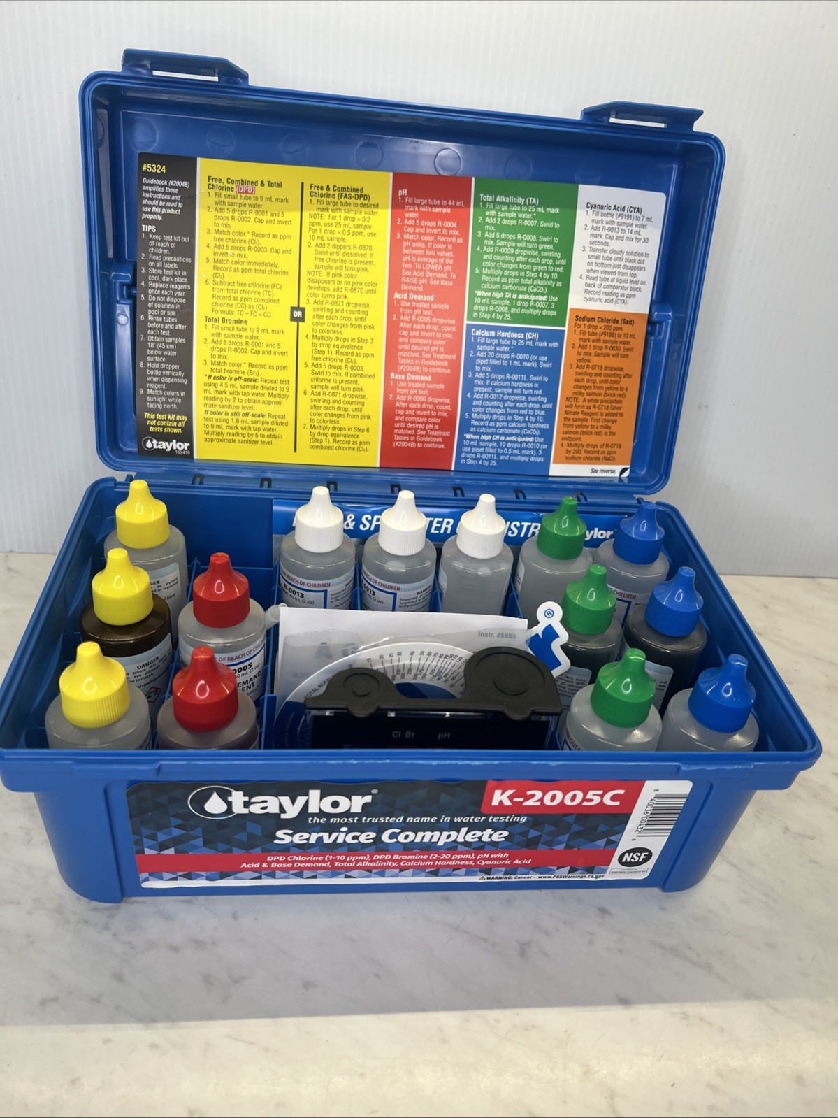 Taylor Complete Pool & Spa Test Kit - High Range K-2005C 2 oz Reagents gallery