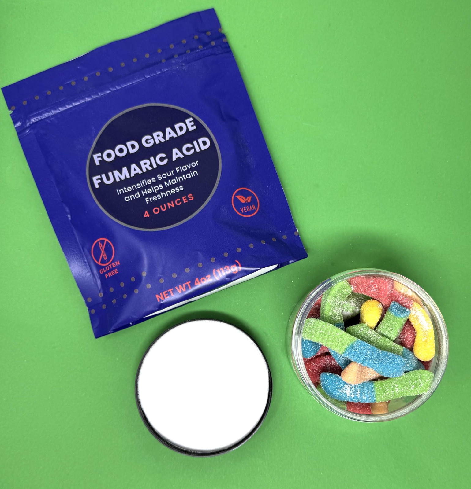 Fumaric Acid Food Grade Sour Powder for Sour Candy, Vegan Food Additive and p... gallery