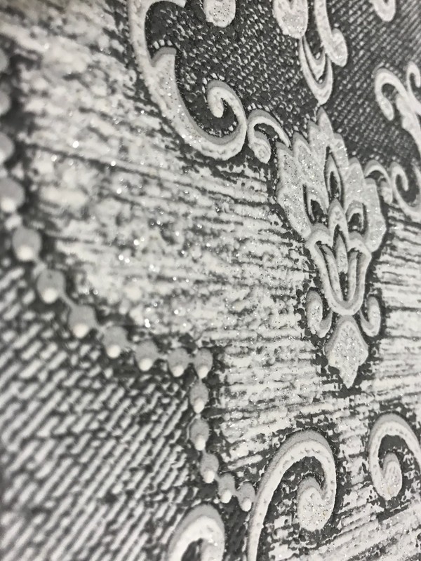 Wallpaper Victorian damask pattern wall coverings textured rolls gray damask 3D gallery