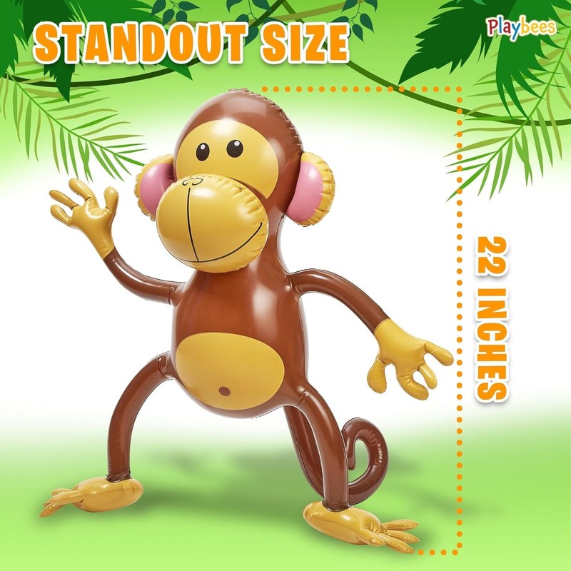 Large Inflatable Monkey 27" - 6 Pack Blow Up Animal Party Favors gallery