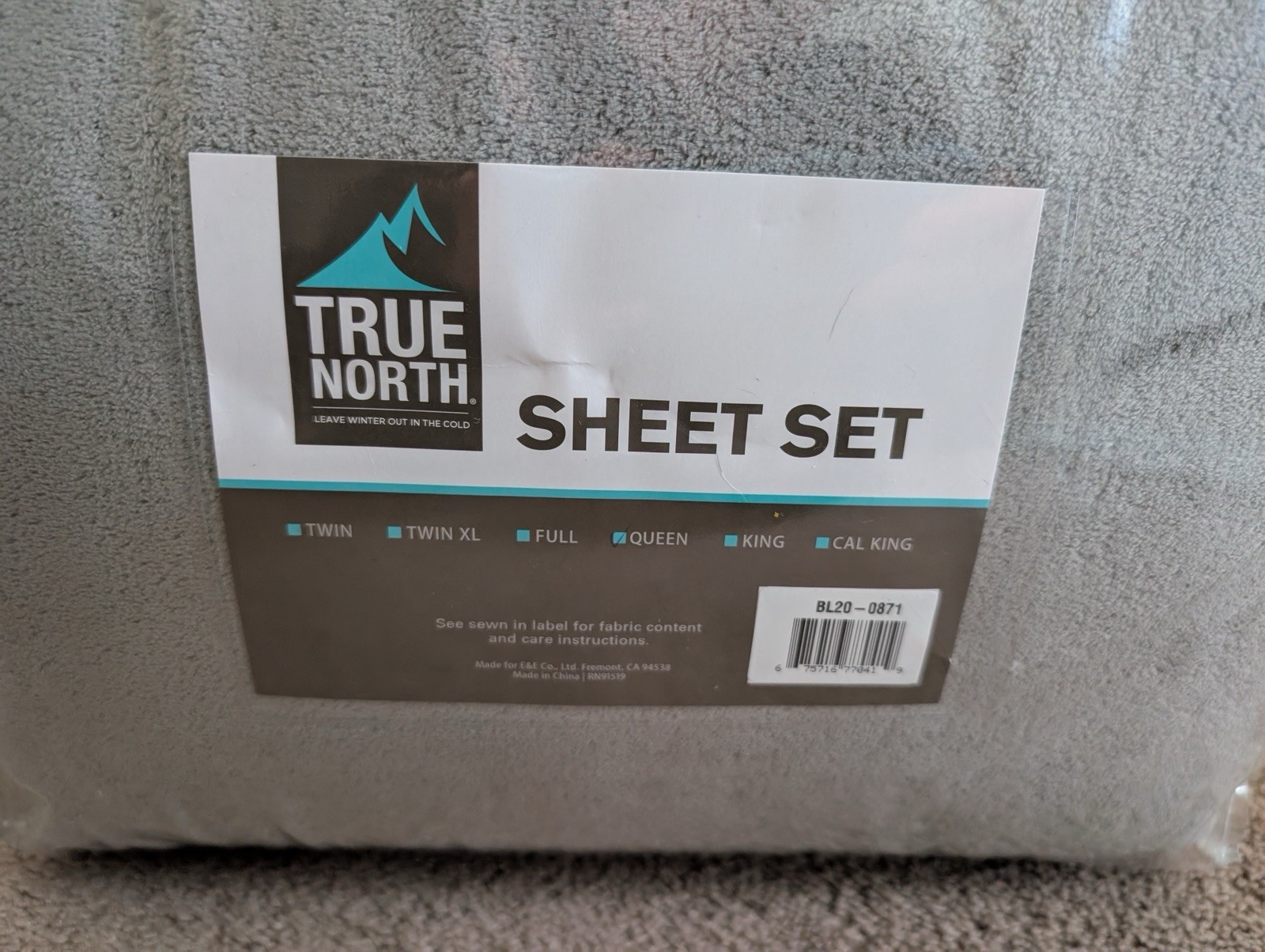 True North Queen Sheet Set Gray Solid Color BL20-0871 gallery