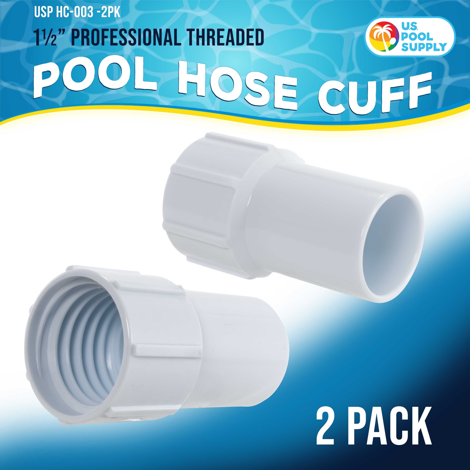 1-1/2" Pool Hose Replacement Cuff, 2 Pack, Spiral-Wound Vacuum Hoses Repair Ends gallery