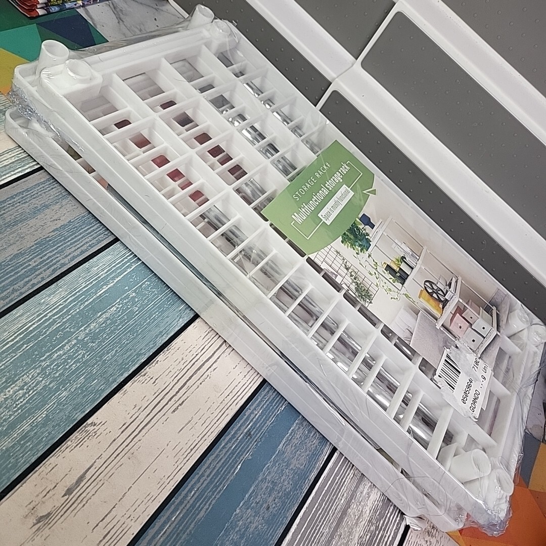 4 Tier Plastic Storage Rack Shelf Easy Assembly Space Saving for Kitchen 32" Tal gallery