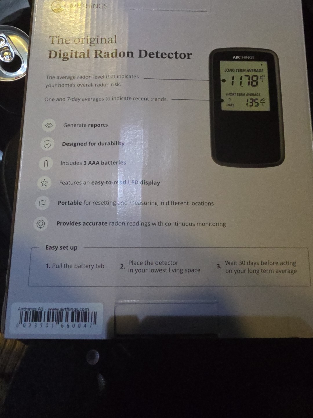 AIRTHINGS DIGITAL RADON DETECTOR (Model#: #2350) NEW! NIP UNOPENED AS-IS gallery