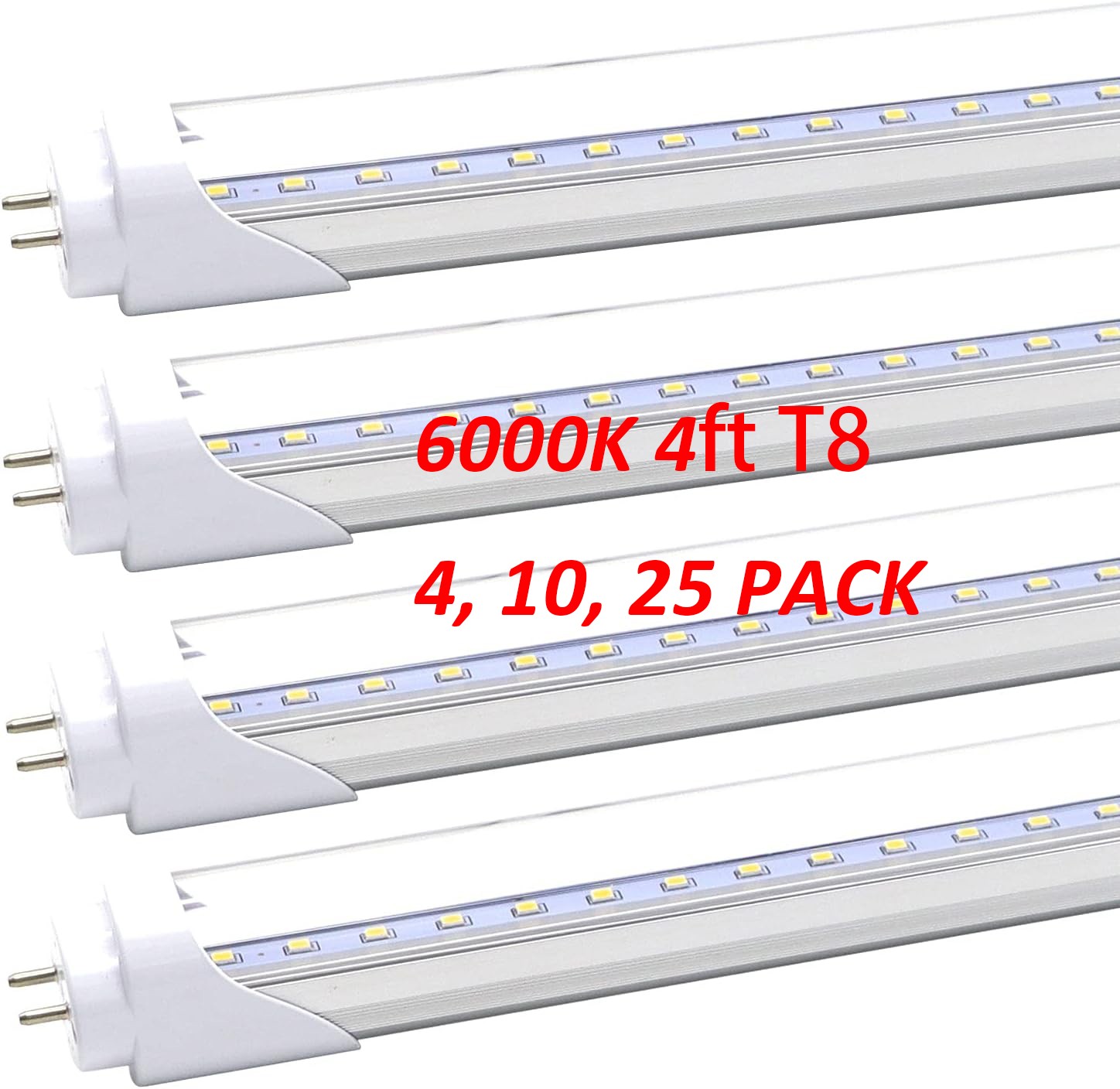 4' T8 LED Tubes Light Clear Cover Ballast Bypass Fluorescent Replacement 4/10/25 gallery