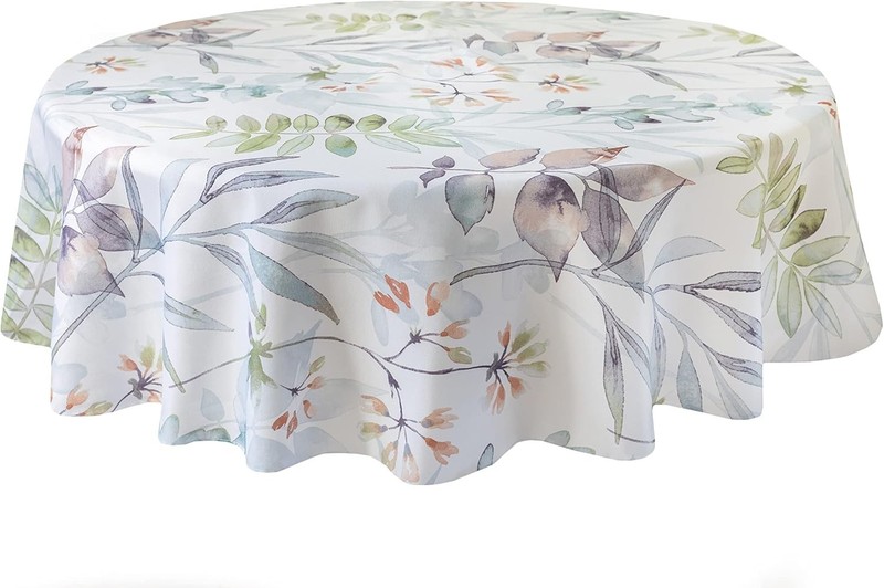 Spillproof Spring/Summer Heavyweight Fabric Outdoor Tablecloth with Umbrella ... gallery