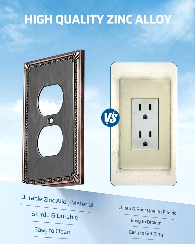 DEWENWILS Wall Plate Switch Plate Outlet Cover, Aged Bronze Light Switch 2 PK gallery