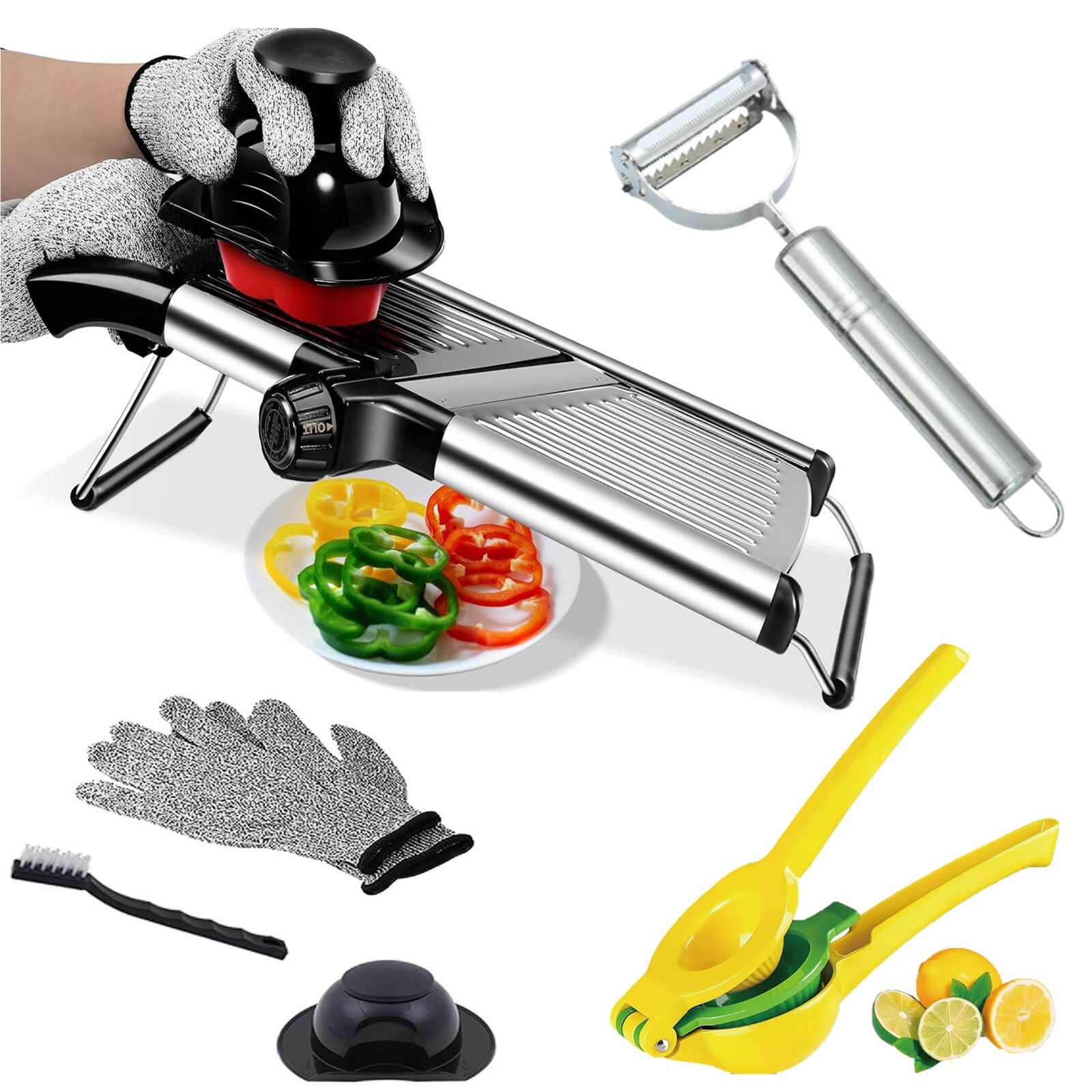 Mandoline Slicer for Kitchen Stainless Steel Food Chopper with Adjustable Blades gallery
