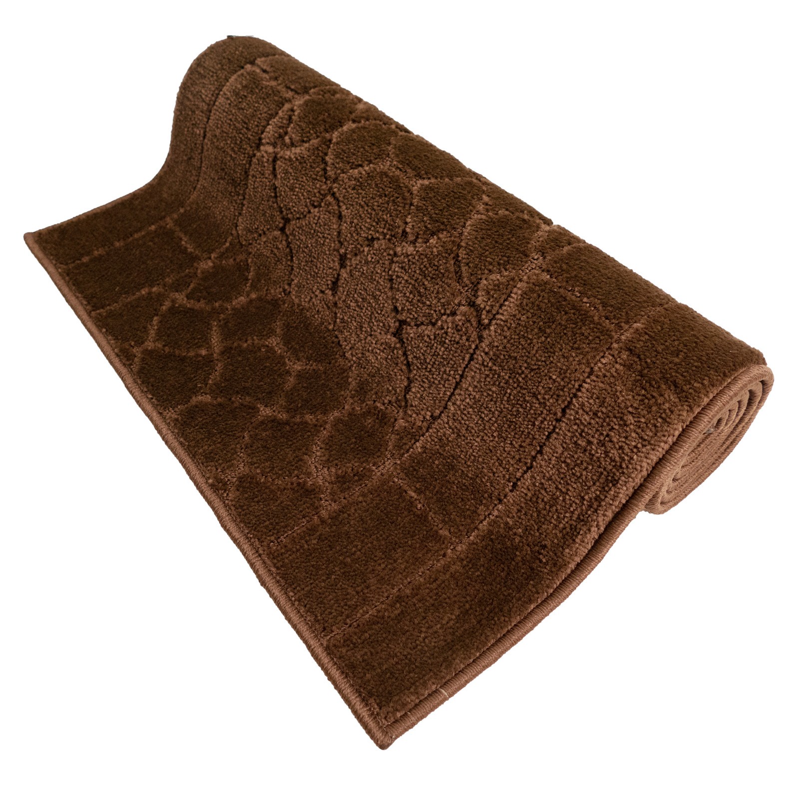 Custom Size Anti-Slip Machine Washable Medium Profile Cut Pile Volley Brown Rug gallery