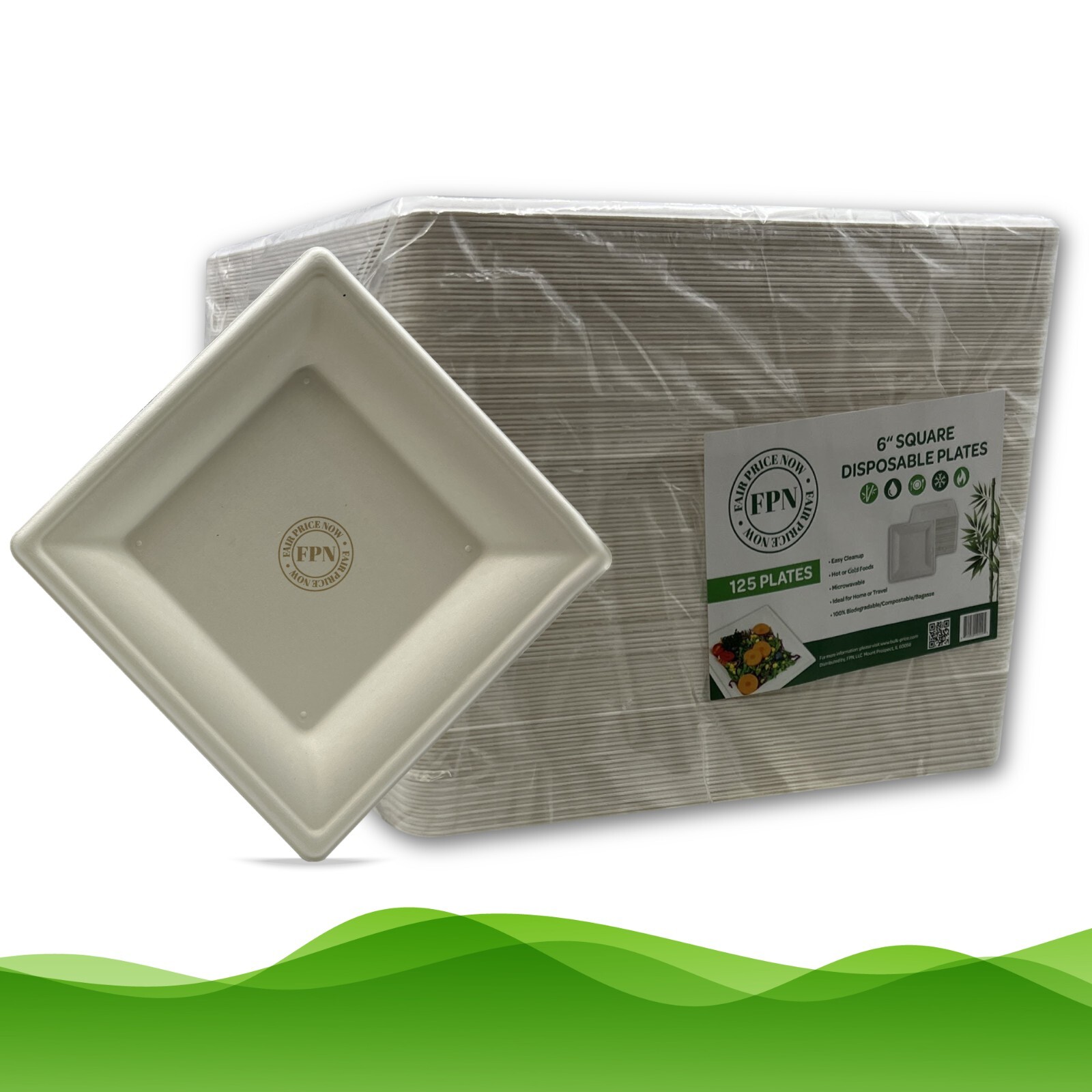 FPN Disposable Plates Square for Party Eco-Friendly Microwave-safe : 6"|8"|10" gallery