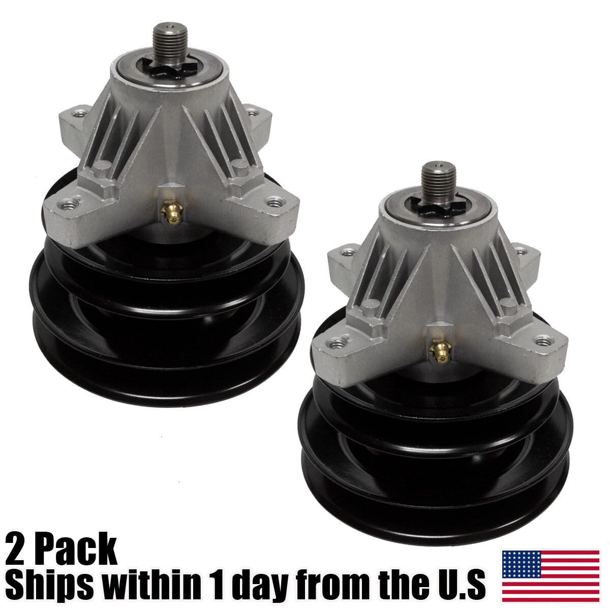 2PK Spindle Assembly w/ Double Pulley For 50” Deck MTD Cub Cadet 6 PT STAR Blade gallery