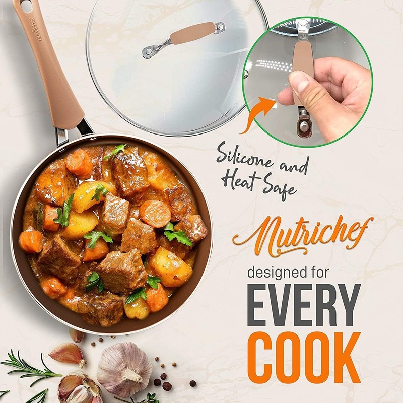 NutriChef 14Pcs Kitchenware Pots & Pans Set-17.56lbs, High Qualified, Non Stick gallery