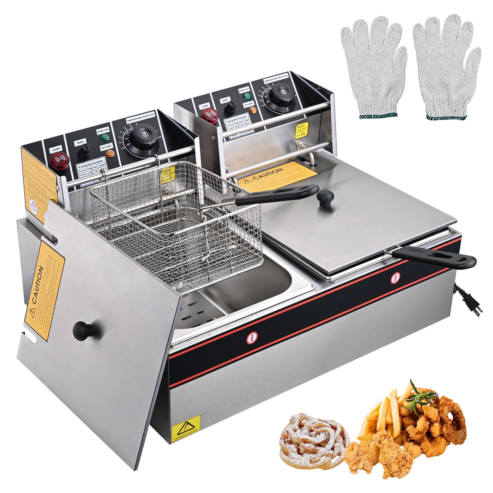WeChef 5000W Electric Countertop Deep Fryer Dual Tank Commercial Restaurant 24 L gallery