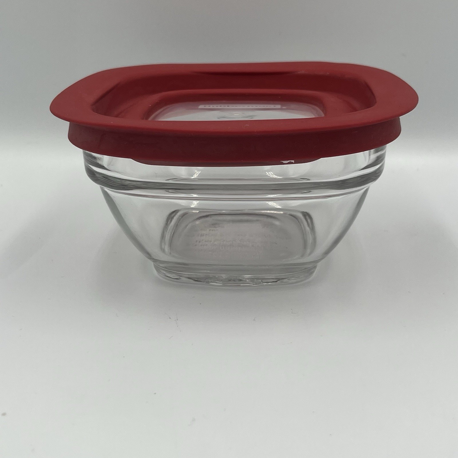 Rubbermaid Square Glass Container 1 cup/236mL 7N68 WITH RED LID VTG RARE gallery