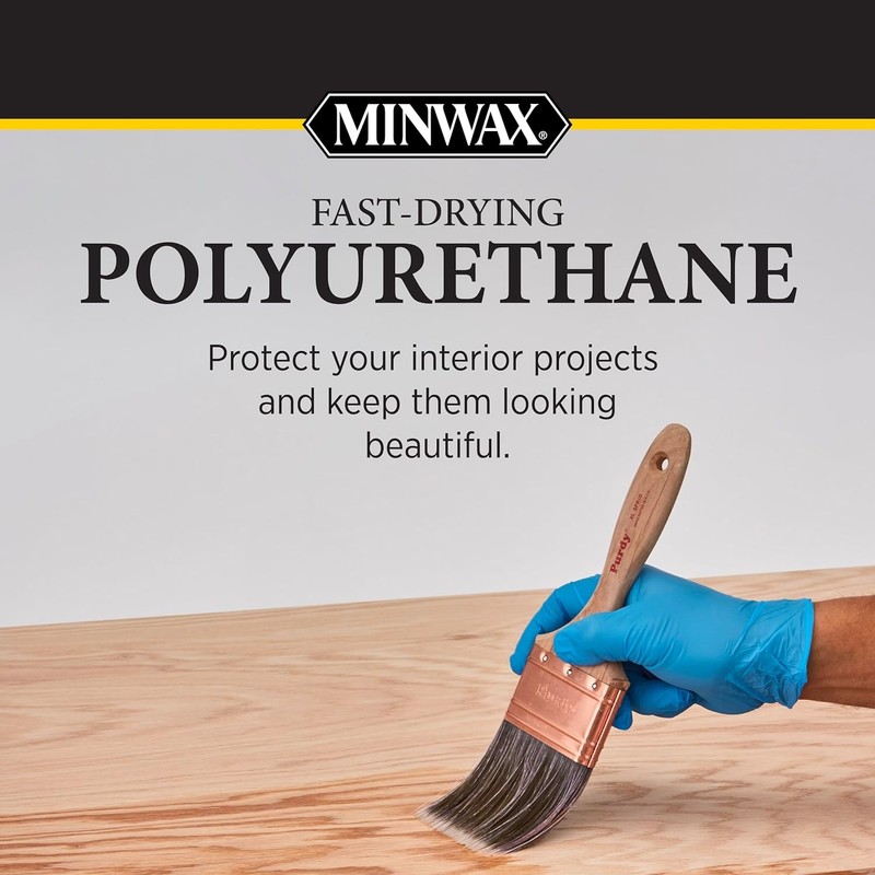 Minwax 63010444 Fast Drying Polyurethane, 1 Quart, Satin gallery