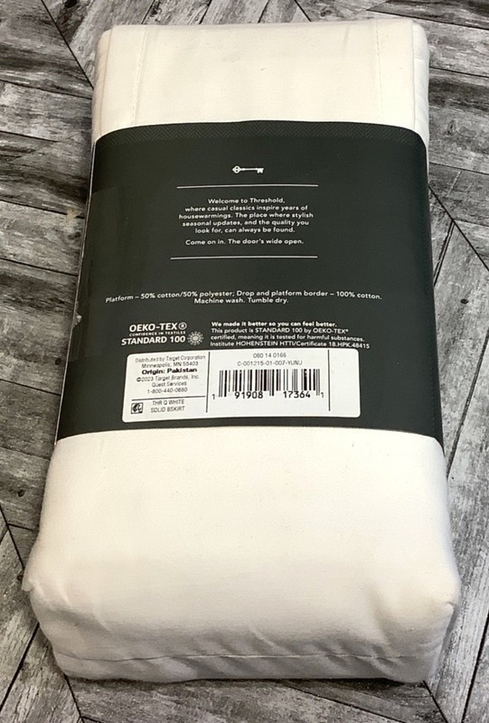 Threshold Wrinkle-Resistant Bedskirt Queen Size 15" Drop Machine Washable White gallery