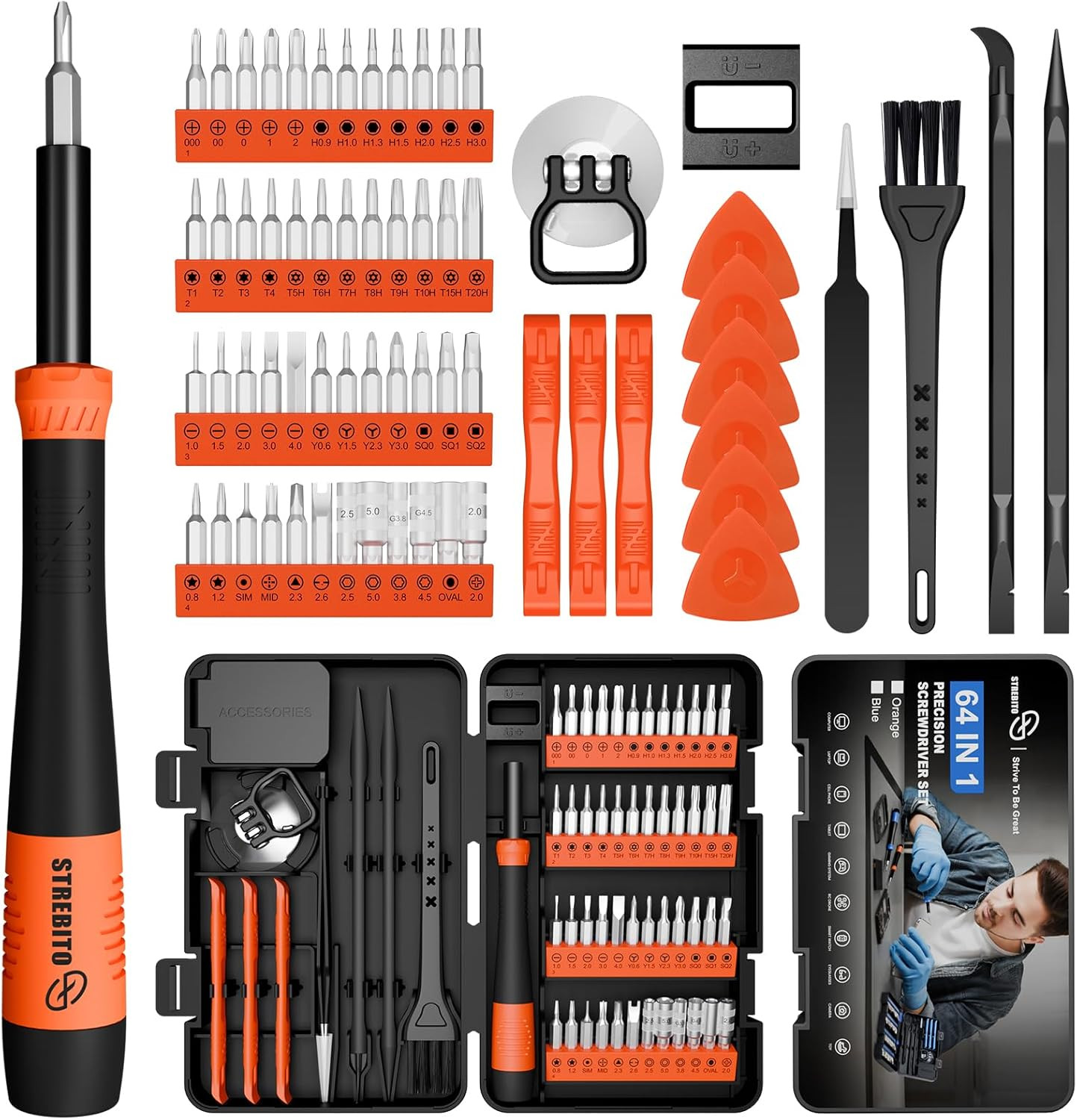 Micro Screwdriver Set 64 in 1 Magnetic Screwdriver Set with Torx, Triwing, Penta gallery