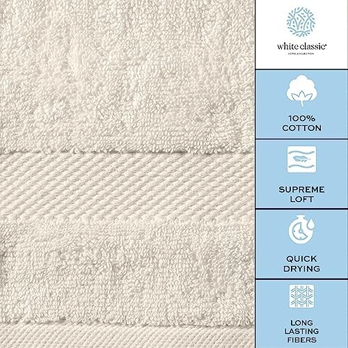 Towel Set Ivory - Soft Cotton 2/Bath / 2Hand 4/Wash 8 Piece Luxury gallery