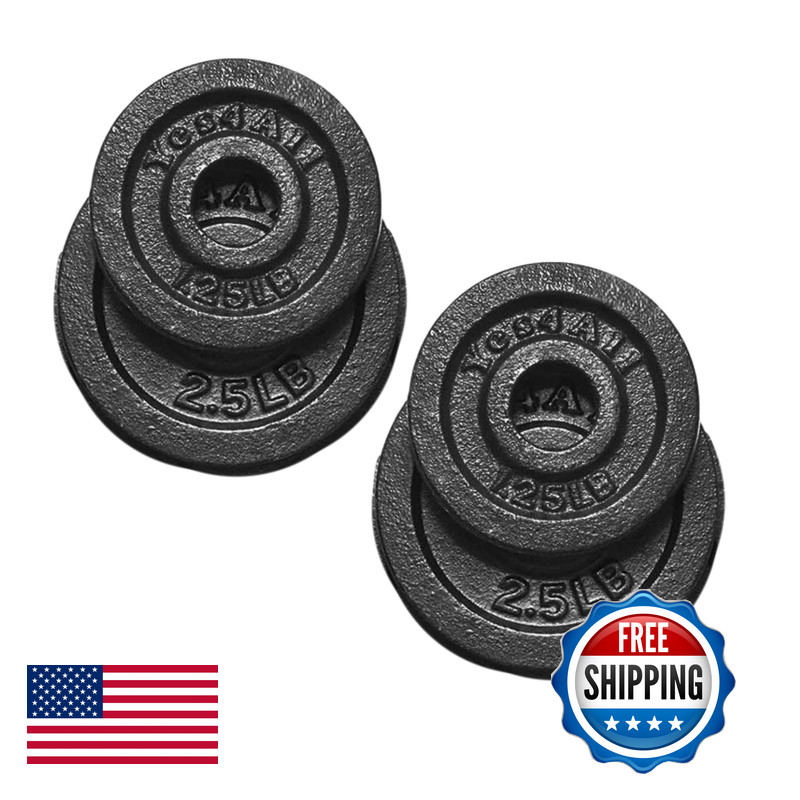 Yes4All 1.15 Inch Cast Iron Weight Plate - Ideal For Dumbbell Handle Strength gallery