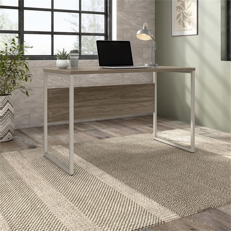 Pemberly Row 48W x 24D Computer Table Desk in Modern Hickory - Engineered Wood gallery