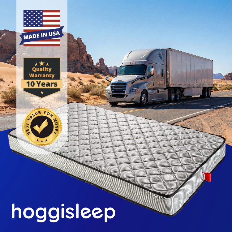 7 Inch Semi Truck Mattress, Multi-Size, Quality Foam, Medium-Firm, hoggisleep gallery