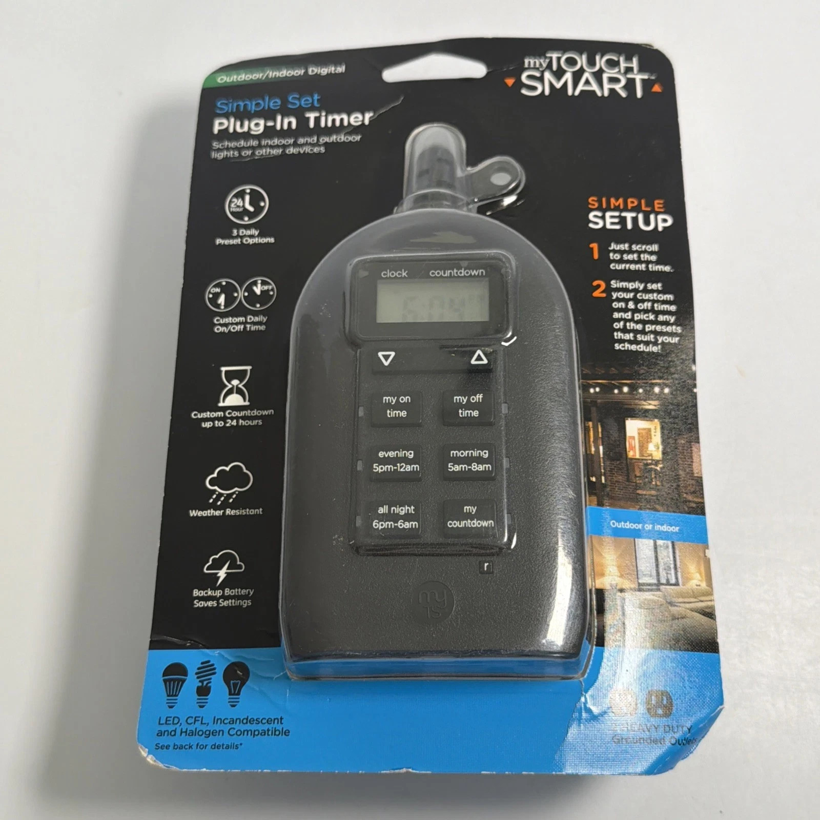 My Touch Smart Simple Set Plug-In Digital Timer #26898 Indoor & Outdoor New NIB gallery
