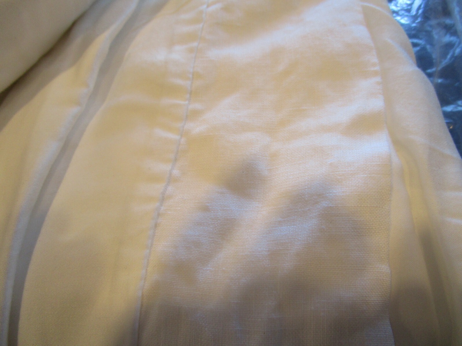 Pottery Barn white lyocell linen trim duvet full queen New wo tag gallery