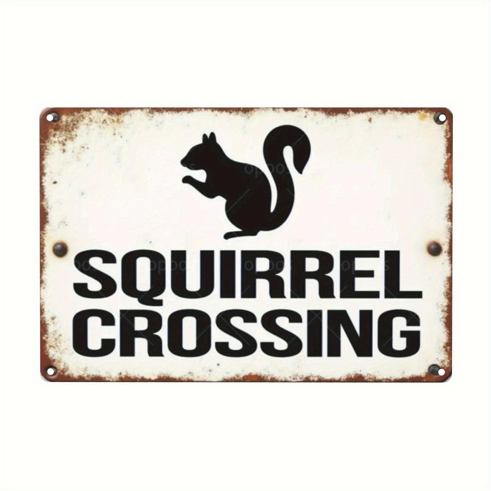 Metal Garden Sign Squirrel Crossing Funny Aluminum Sign 8x12 Outdoor gallery