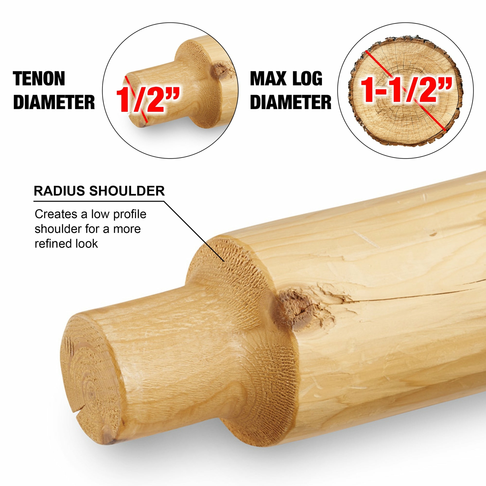 Lumberjack Tools 1/2" Pro Tenon Cutter TTR0500 Log Furniture gallery
