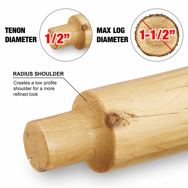 Lumberjack Tools 1/2" Pro Tenon Cutter TTR0500 Log Furniture gallery