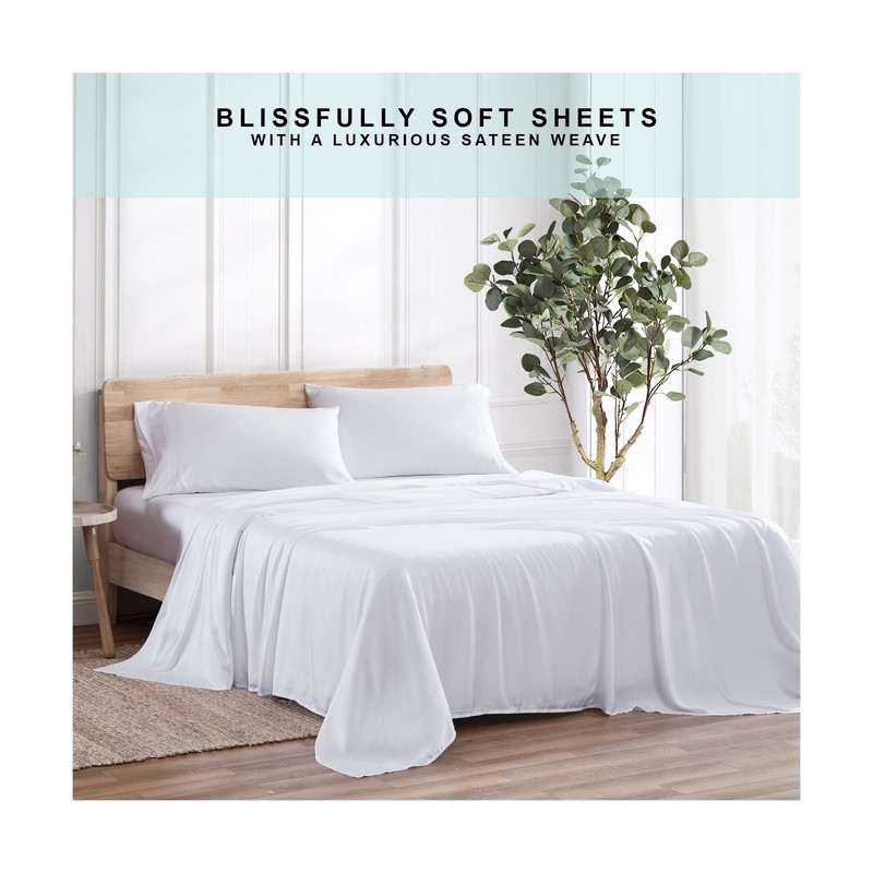 100% Eucalyptus Tencel Lyocell Sheet Set, Silky Soft & Smooth Cooling Sheets ... gallery