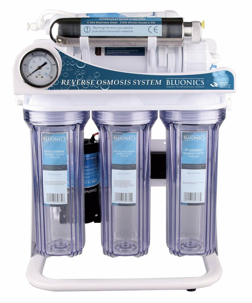 Reverse Osmosis Ultraviolet Water Filter System UV RO 6 Stage 100GPD Complete gallery