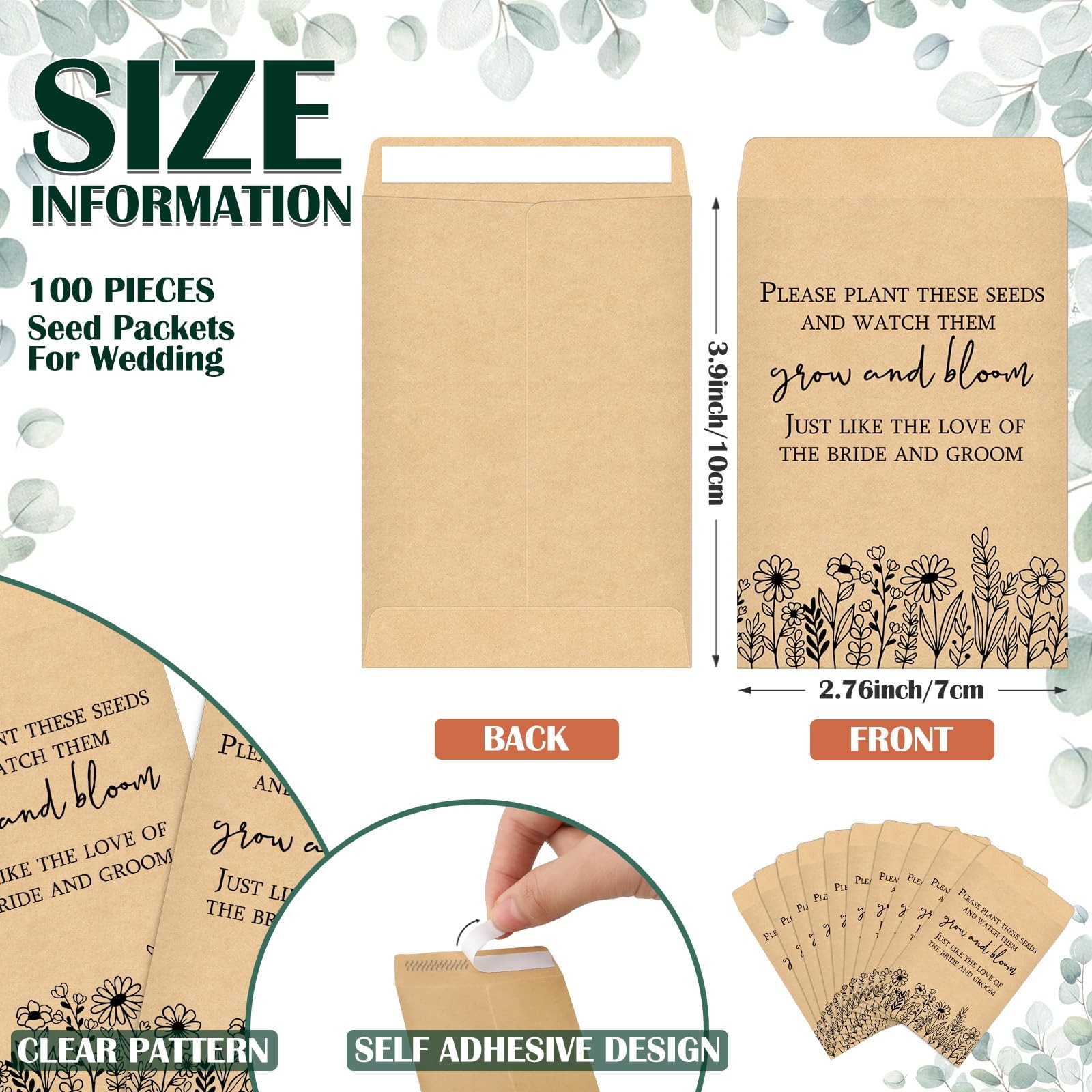 100 Set Wedding Favors for Guests Bulk Include 100 Pcs Self Adhesive Seed Pac... gallery