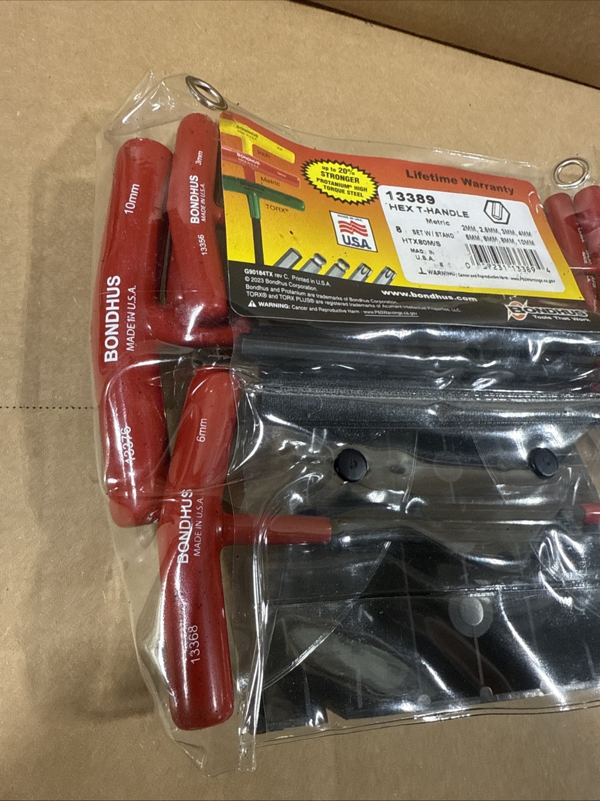 Bondhus 8pc T Handle Hex Wrench Set Metric 2-10mm w/ Stand USA 13389 NEW gallery