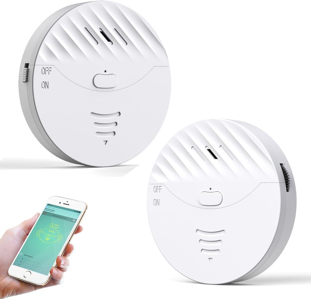Wifi Window Alarm System, 2 Pack Glass Break Detection with Phone APP, 120Db Sma gallery