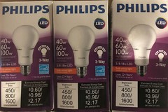 3-Philips LED 3-Way Light Bulb A21 – Soft White – 40/60/100W – Medium Base, 120v