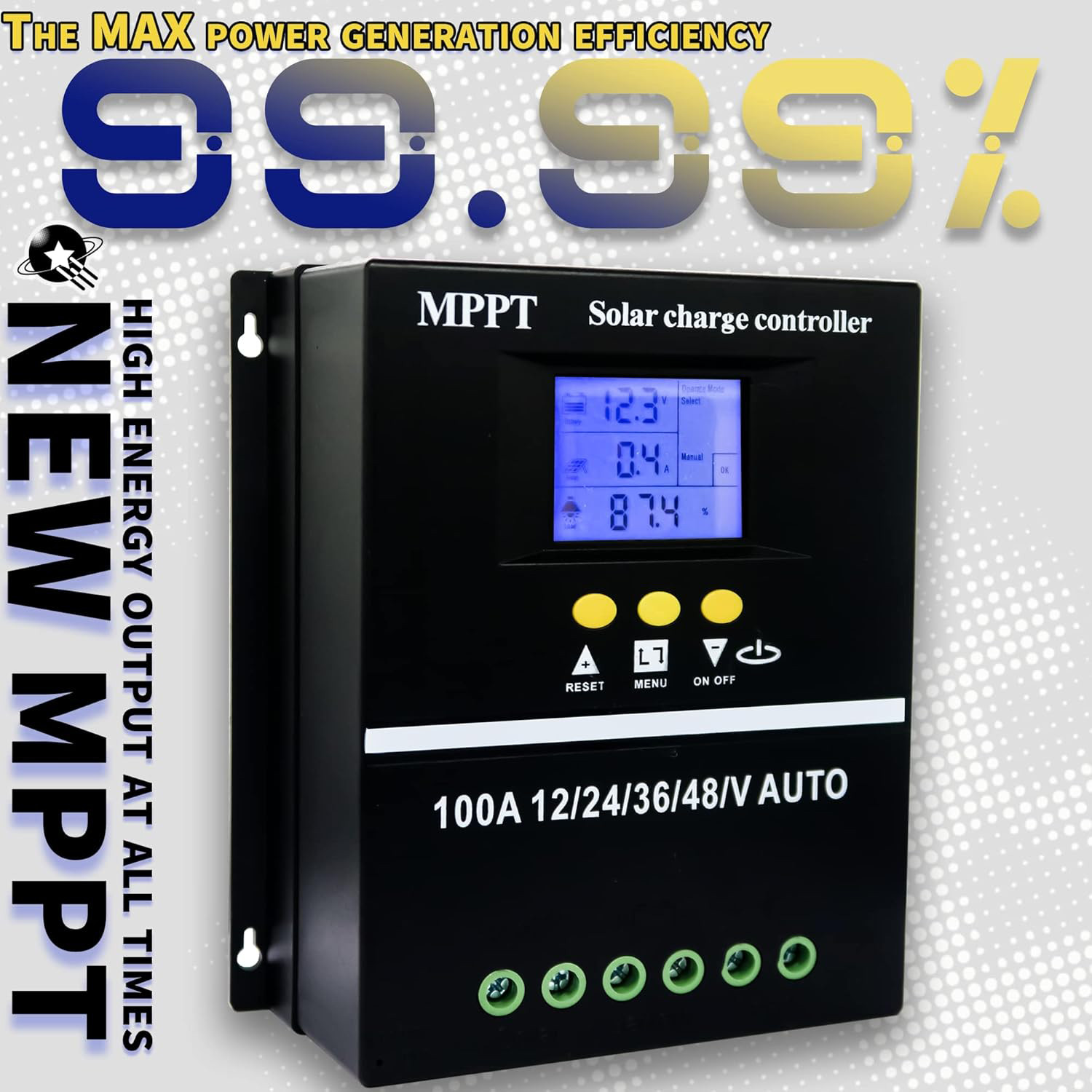 MPPT 12V/24V/36V/48V Solar ChargeController Tools 100A LCD Dual USB gallery