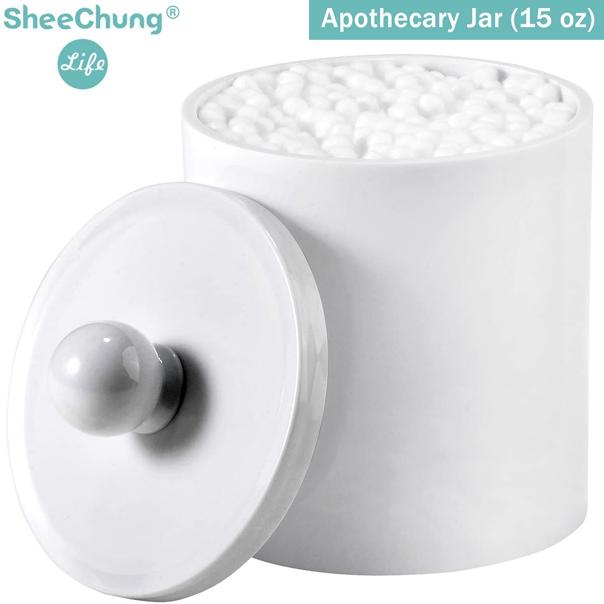 Plastic Acrylic Bathroom Vanity Countertop Canister Jars With Storage Lid Apothe gallery