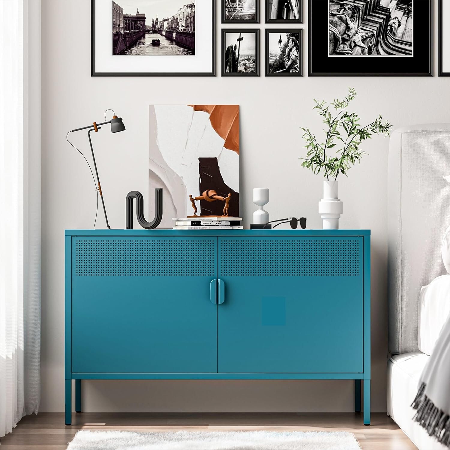 Cofar Blue Metal Locker Storage Cabinet with 2-Tier for Home,Office,Living Room gallery