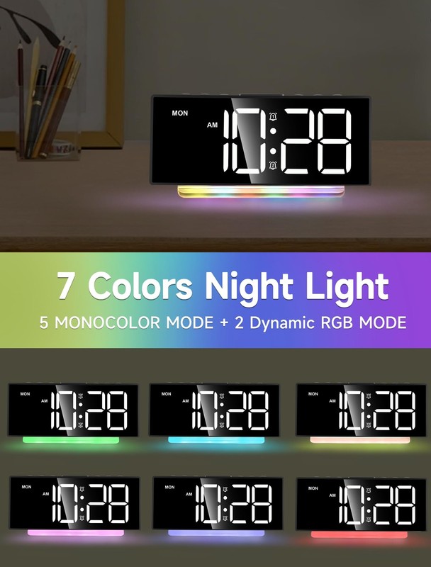 Extra Loud Alarm Clock for Heavy Sleepers AdultsTeensKidsRainbow Clock for gallery
