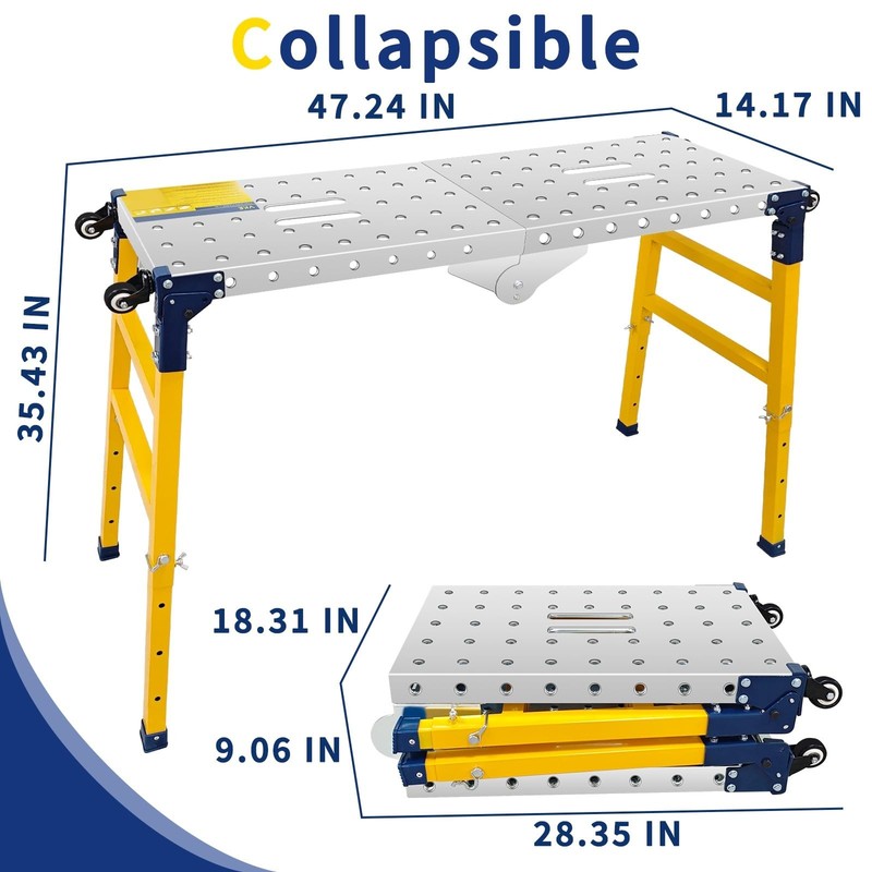 VKE Galvanized Steel Large Work Platform Support 1000 lbs 47"x14", Height 23 ... gallery