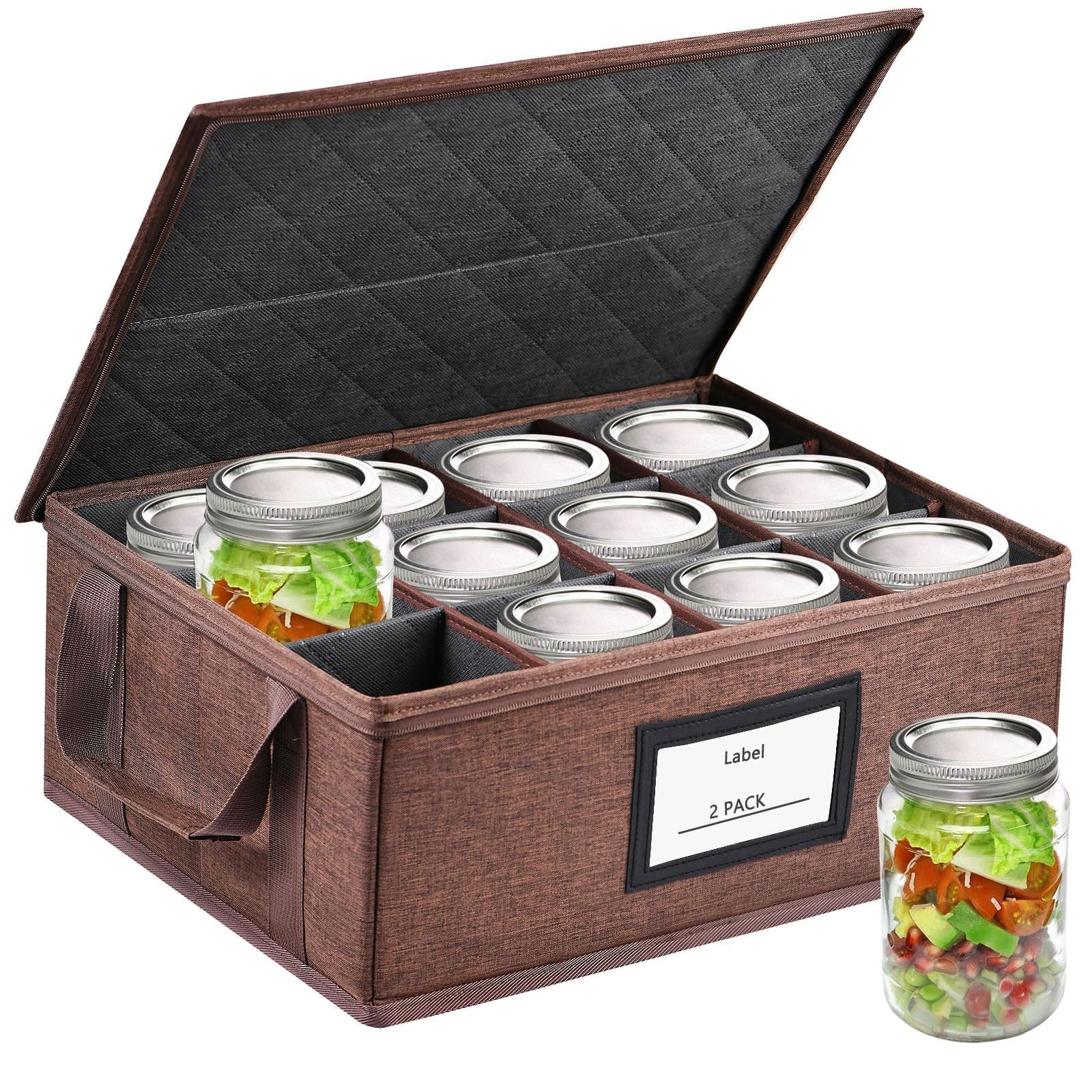 32 oz Mason Jar Storage Containers - Sturdy Canning Jar Boxes Organizer, Fold... gallery